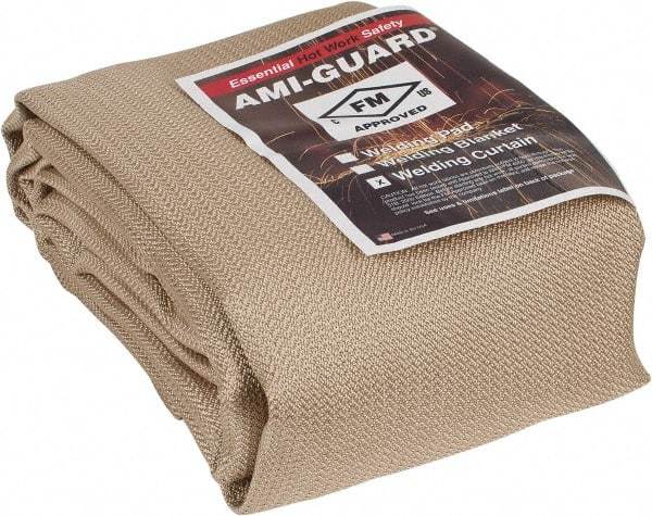 Auburn Mfr - 10' High x 6' Wide x 0.04" Thick Silica Welding Curtain - Tan, Grommet - Eagle Tool & Supply