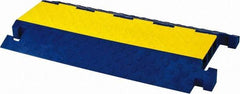 Hubbell Wiring Device-Kellems - 3 Channel, T-Shaped, Drop Over Cable Ramp - 36 Inch Long x 20 Inch Wide x 3.05 Inch High, Yellow and Blue - Eagle Tool & Supply