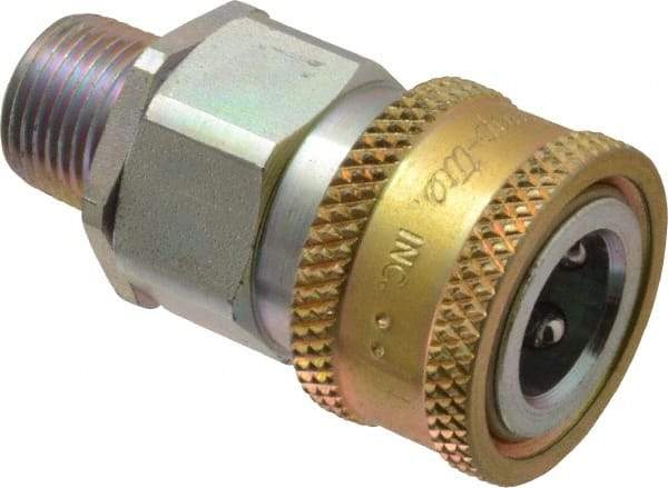 Parker - 3/8 Thread Steel Hydraulic Hose MPT Fitting - 4,500 psi - Eagle Tool & Supply