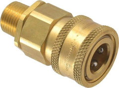 Parker - 3/8 Thread Brass Hydraulic Hose MPT Fitting - 2,250 psi - Eagle Tool & Supply