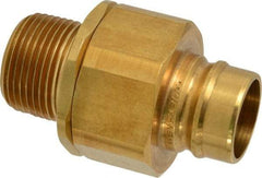 Parker - 1 Thread Brass Hydraulic Hose MPT Fitting - 1,750 psi - Eagle Tool & Supply