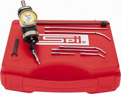 SPI - 9 Piece, 0" to 1/4" Measuring Range, 1.6" Dial Diam, 0-50 Dial Reading, White Dial Test Indicator Kit - 0.005mm Accuracy, 2, 4 & 6" Contact Point Length, 1/8" Ball Diam, 0.0005" Dial Graduation - Eagle Tool & Supply