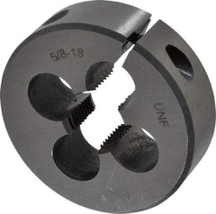 Interstate - 5/8-18 UNF Thread, 2" Outside Diam High Speed Steel Round Die - Right Hand Thread, Adjustable - Exact Industrial Supply