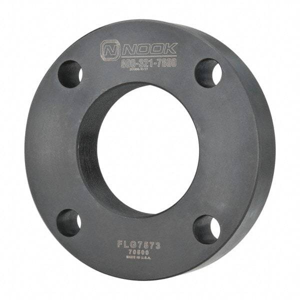 Nook Industries - 4.94" Flange OD x 0.9" Thickness Precision Acme Mounting Flange - For 2-4 Bars, 4 Mounting Holes, Steel - Eagle Tool & Supply