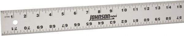 Johnson Level & Tool - 72" Long, 1/8, 1/16" Graduation, Aluminum Rule - English Graduation Style, Gray, Anodized Finish - Eagle Tool & Supply