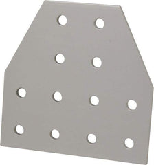 80/20 Inc. - 4" Wide, 4" High, Open Shelving 12 Hole Tee Plate - Aluminum, Use with Series 10 & Bolt Kit 3393 - Eagle Tool & Supply