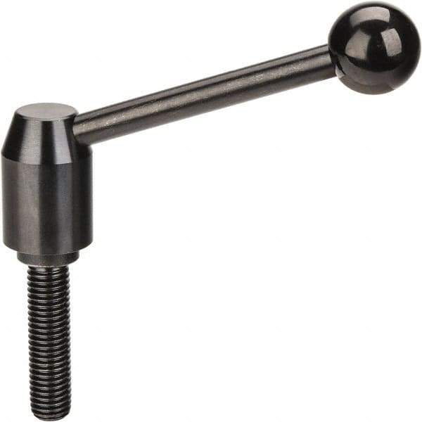 J.W. Winco - 5/8-11, Steel Threaded Stud Adjustable Clamping Handle - 4.88" OAL, 2.17" High - Eagle Tool & Supply