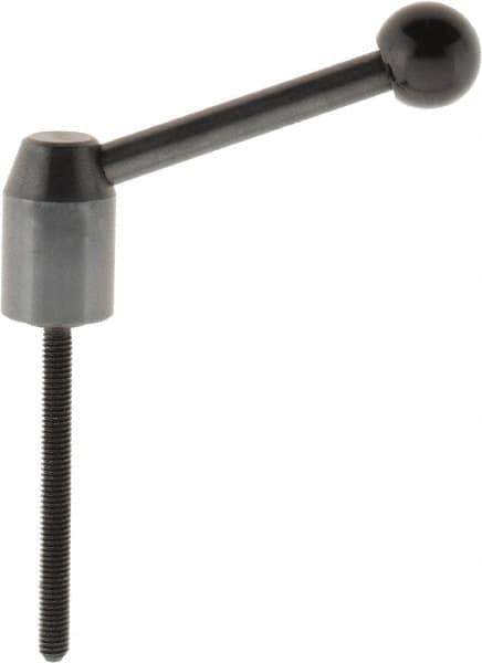 J.W. Winco - M6 x 1.0, 13.5mm Hub Diam, Steel Threaded Stud Adjustable Clamping Handle - 70mm OAL, 33.5mm High - Eagle Tool & Supply