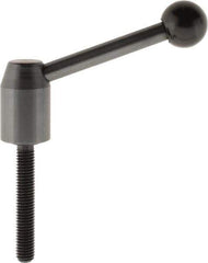 J.W. Winco - M8 x 1.25, 13.5mm Hub Diam, Steel Threaded Stud Adjustable Clamping Handle - 70mm OAL, 33.5mm High - Eagle Tool & Supply