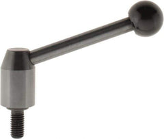 J.W. Winco - M10 x 1.5, 16mm Hub Diam, Steel Threaded Stud Adjustable Clamping Handle - 96mm OAL, 40mm High - Eagle Tool & Supply