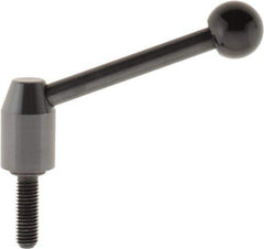 J.W. Winco - M10 x 1.5, 16mm Hub Diam, Steel Threaded Stud Adjustable Clamping Handle - 96mm OAL, 40mm High - Eagle Tool & Supply