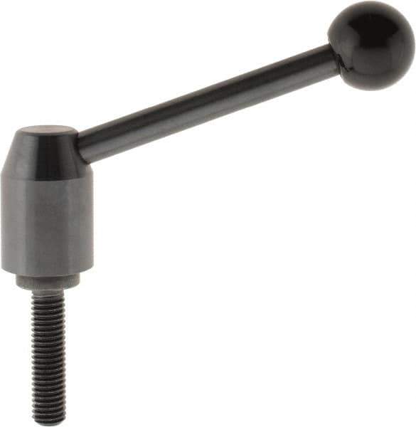 J.W. Winco - M10 x 1.5, 16mm Hub Diam, Steel Threaded Stud Adjustable Clamping Handle - Eagle Tool & Supply
