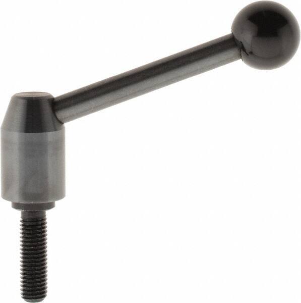 J.W. Winco - M12 x 1.75, 19mm Hub Diam, Steel Threaded Stud Adjustable Clamping Handle - Eagle Tool & Supply
