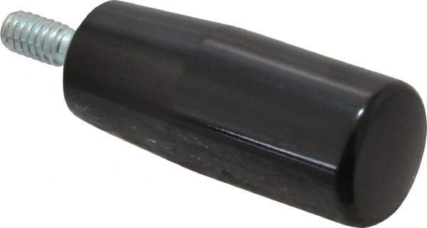 Value Collection - 1/4-20 Threaded Stem, Revolving Handwheel & Machine Handle - Phenolic Cylindrical Handle, 0.51" Long Steel Stem, 1.97" Handle Length, 2.58" OAL - Eagle Tool & Supply