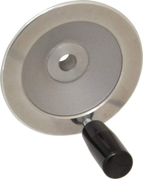 Value Collection - 3.94" Diam, Aluminum Handwheel with Handle - 1.1" Hub Diam - Eagle Tool & Supply