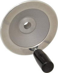 Value Collection - 3.94" Diam, Aluminum Handwheel with Handle - 1.1" Hub Diam - Eagle Tool & Supply