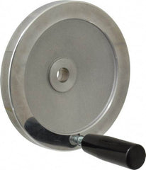 Value Collection - 6.3" Diam, Aluminum Handwheel with Handle - 1.42" Hub Diam - Eagle Tool & Supply