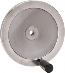 Value Collection - 7.87" Diam, Aluminum Handwheel with Handle - 1.65" Hub Diam - Eagle Tool & Supply