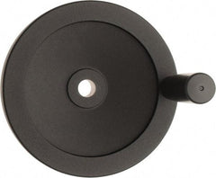 Value Collection - 6.3" Diam, Aluminum Handwheel with Handle - 1.42" Hub Diam - Eagle Tool & Supply