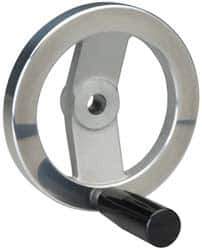 Value Collection - 4.92", 2 Spoke Handwheel with Revolving Handle - 1.22" Hub, Aluminum, Polished Finish - Eagle Tool & Supply