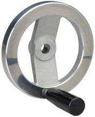 Value Collection - 4.92", 2 Spoke Handwheel with Revolving Handle - 1.22" Hub, Aluminum, Polished Finish - Eagle Tool & Supply