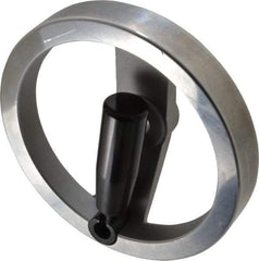 Value Collection - 6.3", 2 Spoke Handwheel with Rectractable Handle - 1.42" Hub, Aluminum, Polished Finish - Eagle Tool & Supply