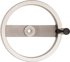Value Collection - 9.84", 2 Spoke Handwheel with Rectractable Handle - 1.89" Hub, Aluminum, Polished Finish - Eagle Tool & Supply