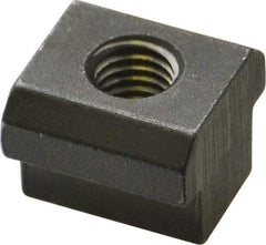 HALDER - M8 Tapped Through T Slot Nut - 11.6mm Slot Width, 18 x 7mm Base Width x Height, 18 x 14mm OAL x Height - Eagle Tool & Supply