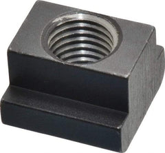 HALDER - M16 Tapped Through T Slot Nut - 17.6mm Slot Width, 28 x 10mm Base Width x Height, 28 x 20mm OAL x Height - Eagle Tool & Supply