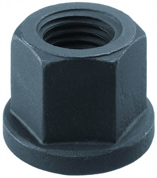 Gibraltar - M8, 18mm Flange Diam, 12mm High, 13mm Across Flats, Flange Nut - Grade 10 Steel, Black Phosphate Finish, 3.5" Flange Height, DIN 6331 - Eagle Tool & Supply