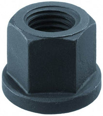 Gibraltar - M18, 34mm Flange Diam, 27mm High, 27mm Across Flats, Flange Nut - Grade 10 Steel, Black Phosphate Finish, 5" Flange Height - Eagle Tool & Supply