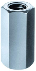 Gibraltar - M16x2.00 Thread, 48mm OAL Steel Standard Coupling Nut - Black Phosphate Coated, 24mm Width Across Flats, 27.7mm Width Across Points - Eagle Tool & Supply