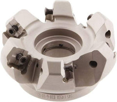 Iscar - 3.58" Cut Diam, 1" Arbor Hole, 0.276" Max Depth of Cut, 45° Indexable Chamfer & Angle Face Mill - 6 Inserts, S845 SX.U 16.. Insert, Right Hand Cut, 6 Flutes, Through Coolant, Series Helido - Eagle Tool & Supply