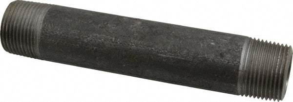 Made in USA - Schedule 80, 1" Diam x 6-1/2" Long Black Pipe Nipple - Threaded - Eagle Tool & Supply