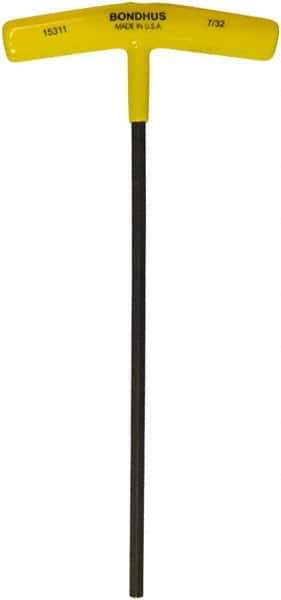 Bondhus - 7/32" Hex, T-Handle Cushion Grip, Hex Key - 9" OAL, Protanium High Torque Steel, Inch System of Measurement - Eagle Tool & Supply