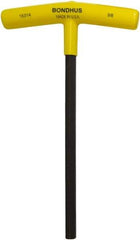 Bondhus - 3/8" Hex, T-Handle Cushion Grip, Hex Key - 9" OAL, Protanium High Torque Steel, Inch System of Measurement - Eagle Tool & Supply