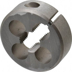 Irwin Hanson - 1/4-18 NPT Thread, Round Pipe Die - 1-1/2" Outside Diam, Carbon Steel - Exact Industrial Supply