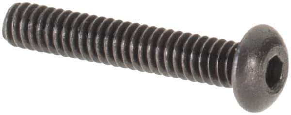 Value Collection - #0-80 UNF Hex Socket Drive, Button Screw - Alloy Steel, Black Oxide Finish, Fully Threaded, 3/8" Length Under Head - Eagle Tool & Supply