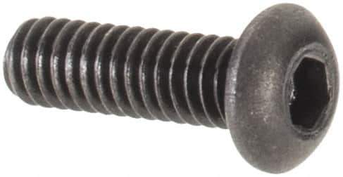 Value Collection - #1-72 UNF Hex Socket Drive, Button Screw - Alloy Steel, Black Oxide Finish, Fully Threaded, 1/4" Length Under Head - Eagle Tool & Supply
