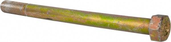 Value Collection - 3/4-16 UNF, 10" Length Under Head Hex Head Cap Screw - Partially Threaded, Grade L9 Alloy Steel, Zinc Yellow Dichromate Finish, 1-1/8" Hex - Eagle Tool & Supply