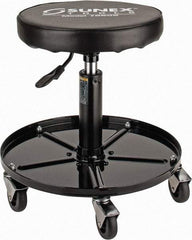 Sunex Tools - 15-1/2 to 20-1/2" High, Adjustable Height Stool - Vinyl Seat, Black - Eagle Tool & Supply