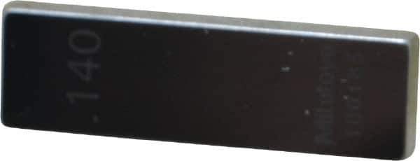 Mitutoyo - 0.14" Rectangular Steel Gage Block - Accuracy Grade 0, Includes Certificate of Inspection - Eagle Tool & Supply