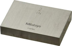 Mitutoyo - 2" Rectangular Steel Gage Block - Accuracy Grade AS-1, Includes Certificate of Inspection - Eagle Tool & Supply