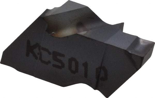 Kennametal - 2094NG K Grade KC5010, 2.39mm Cutting Width Carbide Grooving Insert - 2.79mm Max Depth of Cut, Left Hand, 0.19mm Corner Radius, TiAlN Finish - Eagle Tool & Supply