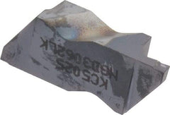 Kennametal - 3062NGD K Grade KC5025, 1.58mm Cutting Width Carbide Grooving Insert - 3.18mm Max Depth of Cut, Left Hand, 0.19mm Corner Radius, TiAlN Finish - Eagle Tool & Supply