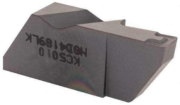 Kennametal - 4189NGD K Grade KC5010, 4.8mm Cutting Width Carbide Grooving Insert - 9.53mm Max Depth of Cut, Left Hand, 0.57mm Corner Radius, TiAlN Finish - Eagle Tool & Supply