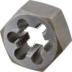 Interstate - M24x3.00 Metric Coarse Thread, 1-13/16" Hex, Right Hand Thread, Hex Rethreading Die - Carbon Steel, 1" Thick - Exact Industrial Supply