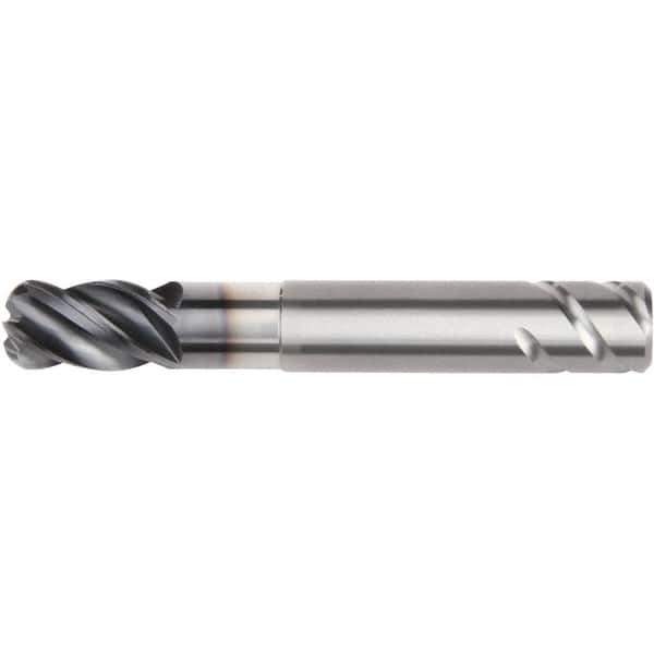 Kennametal - 25mm, 4 Flute, Single End, Solid Carbide, 0.5mm Corner Radius End Mill - 135mm OAL, 38° Helix, Right Hand Flute, 37.5mm LOC, Right Hand Cut, 75mm Extended Reach - Eagle Tool & Supply