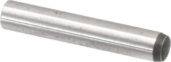 Value Collection - 6mm Diam x 35mm Pin Length Alloy Steel Standard Dowel Pin - C 58-62 Hardness, 13,300 Lb Breaking Strength, 1 Rounded End - Eagle Tool & Supply