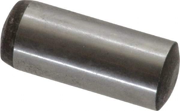 Value Collection - 10mm Diam x 25mm Pin Length Alloy Steel Standard Dowel Pin - C 58-62 Hardness, 37,100 Lb Breaking Strength, 1 Rounded End - Eagle Tool & Supply